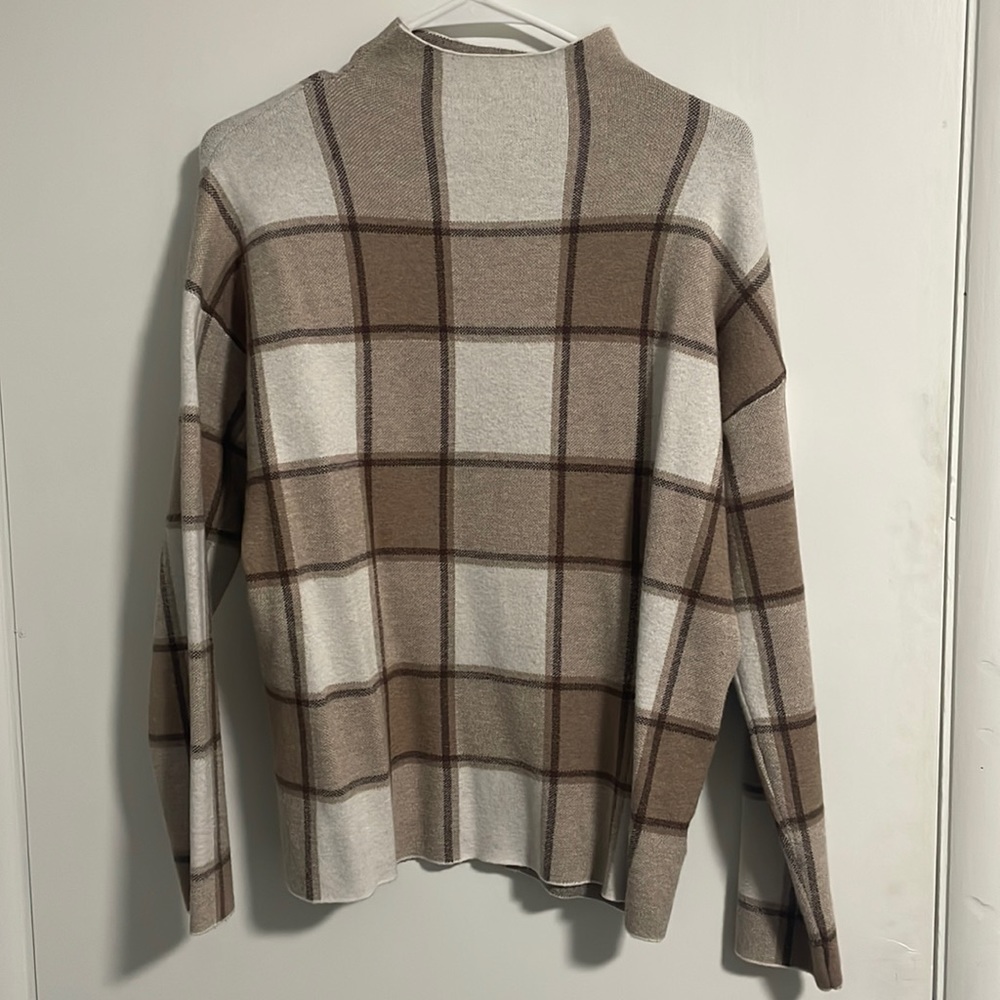 Neutral Plaid Sweater